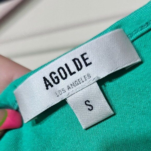 🏷️NWT Agolde Domino One-Shoulder Top In Cactus Green - Small - Picture 9 of 13